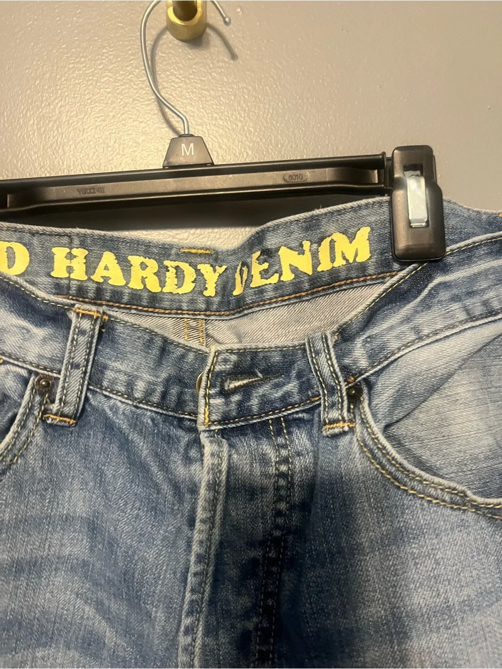 Ed Hardy Men's Light Blue Relaxed Denim Jeans
